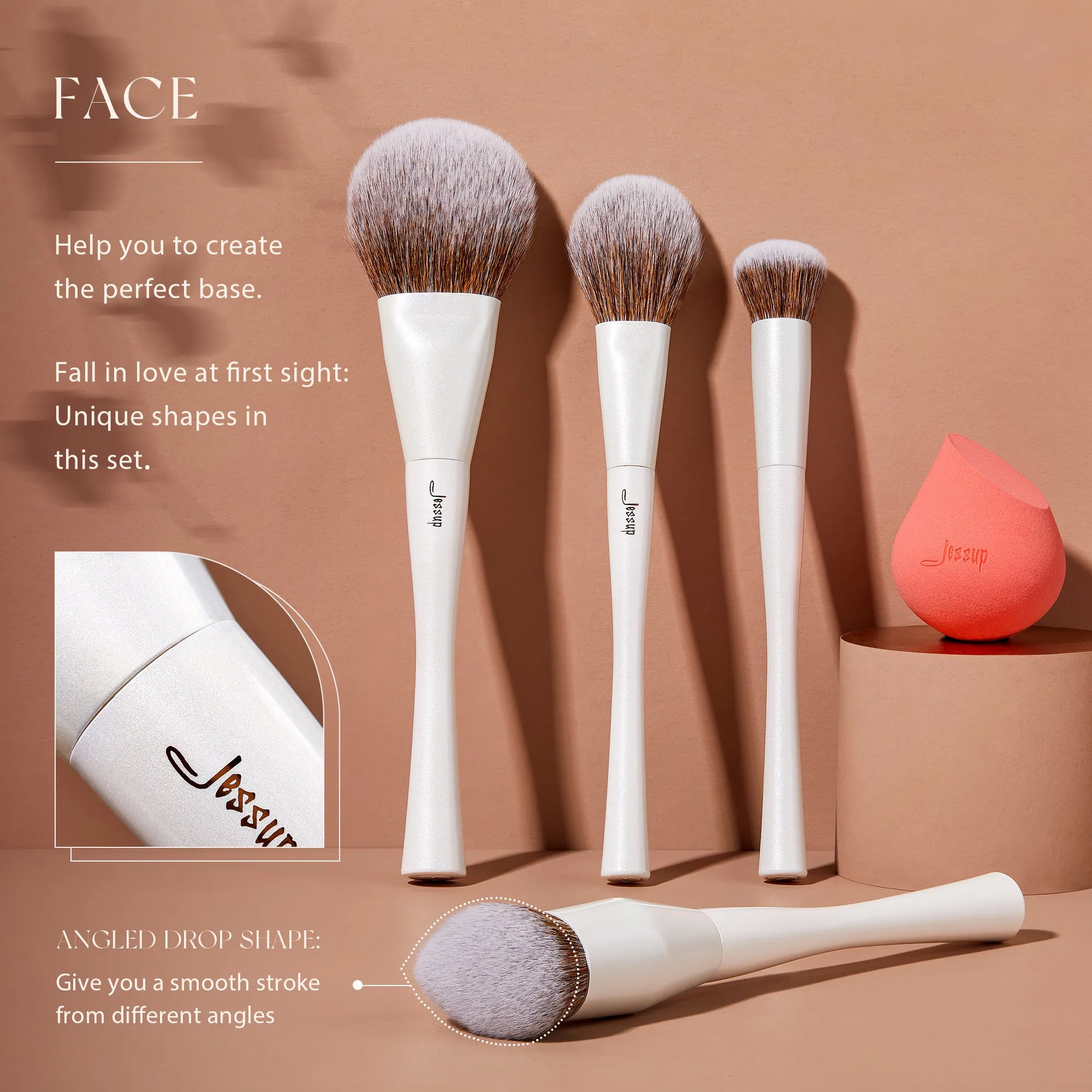 14pcs Makeup Brushes Collection (Cloud Dancer)