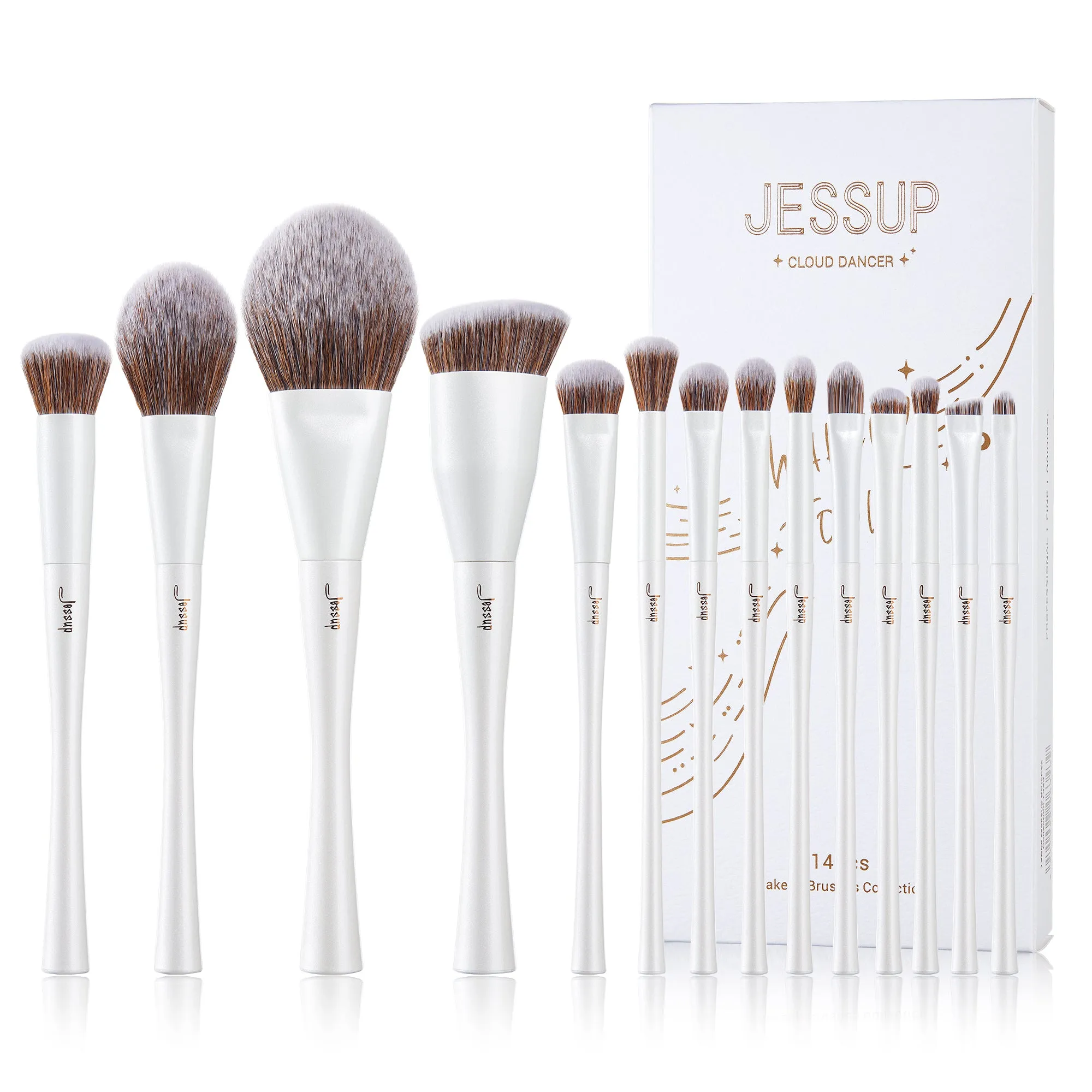 14pcs Makeup Brushes Collection (Cloud Dancer)