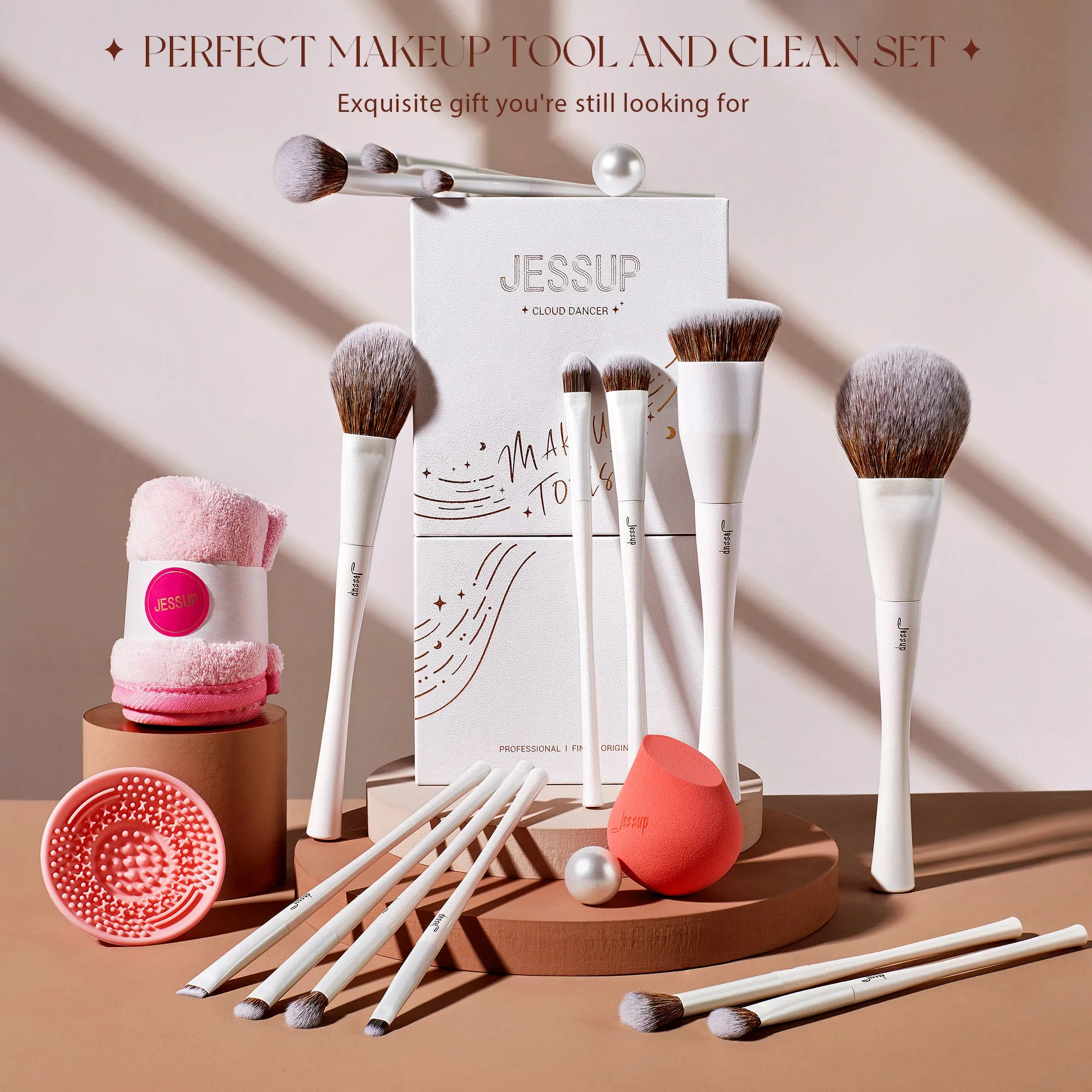 14pcs Makeup Brushes Collection (Cloud Dancer)