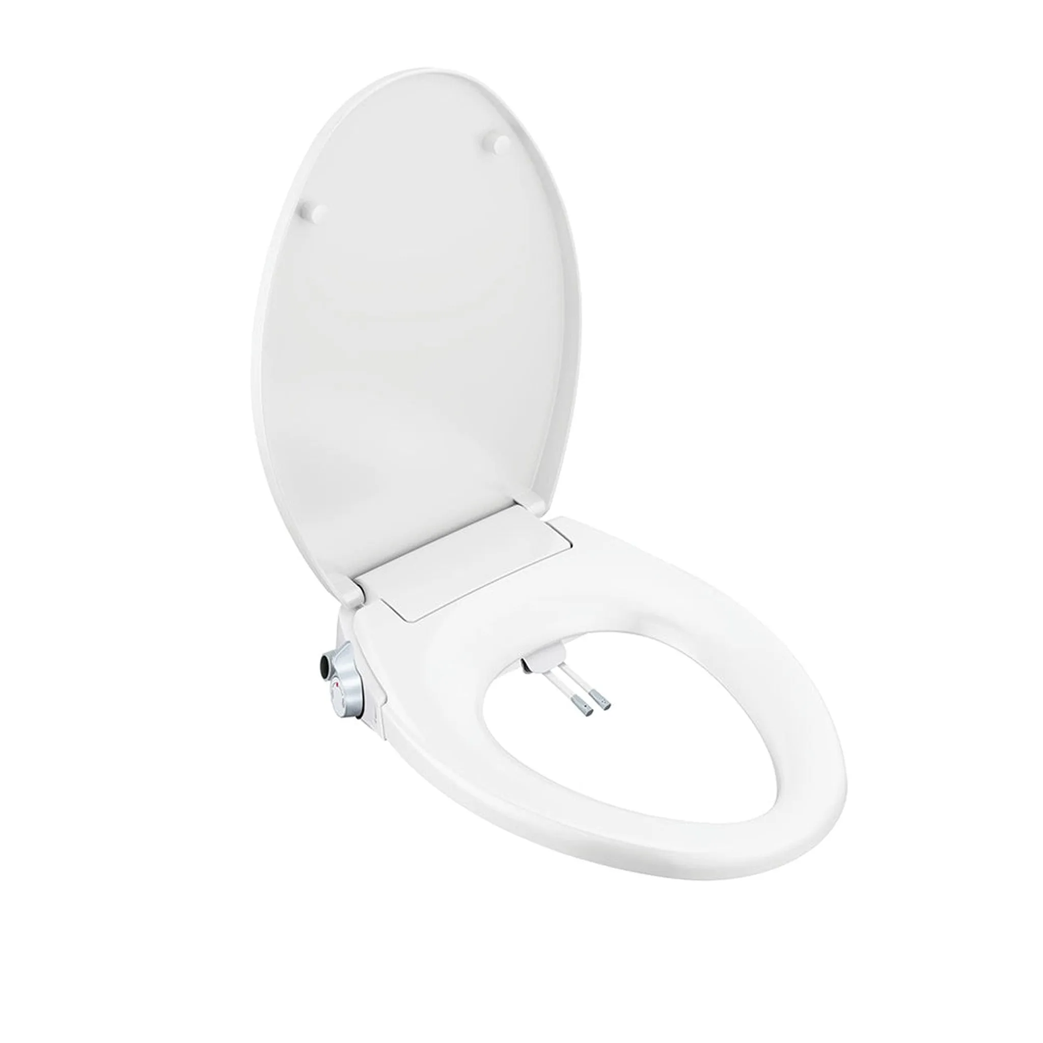 5Seconds B Series 15" White Elongated Non-Electric Soft Close Bidet Toilet Seat With Super Grip Bumpers