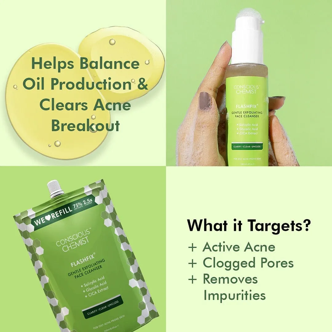 Anti- Acne Face Wash & Refill ( 100 Days Pack ) | 350 ml