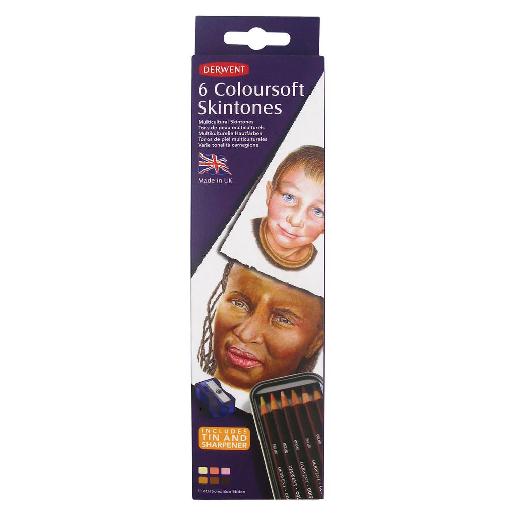 Derwent Sketching Pencils Colorsoft Skintone Tin of 6