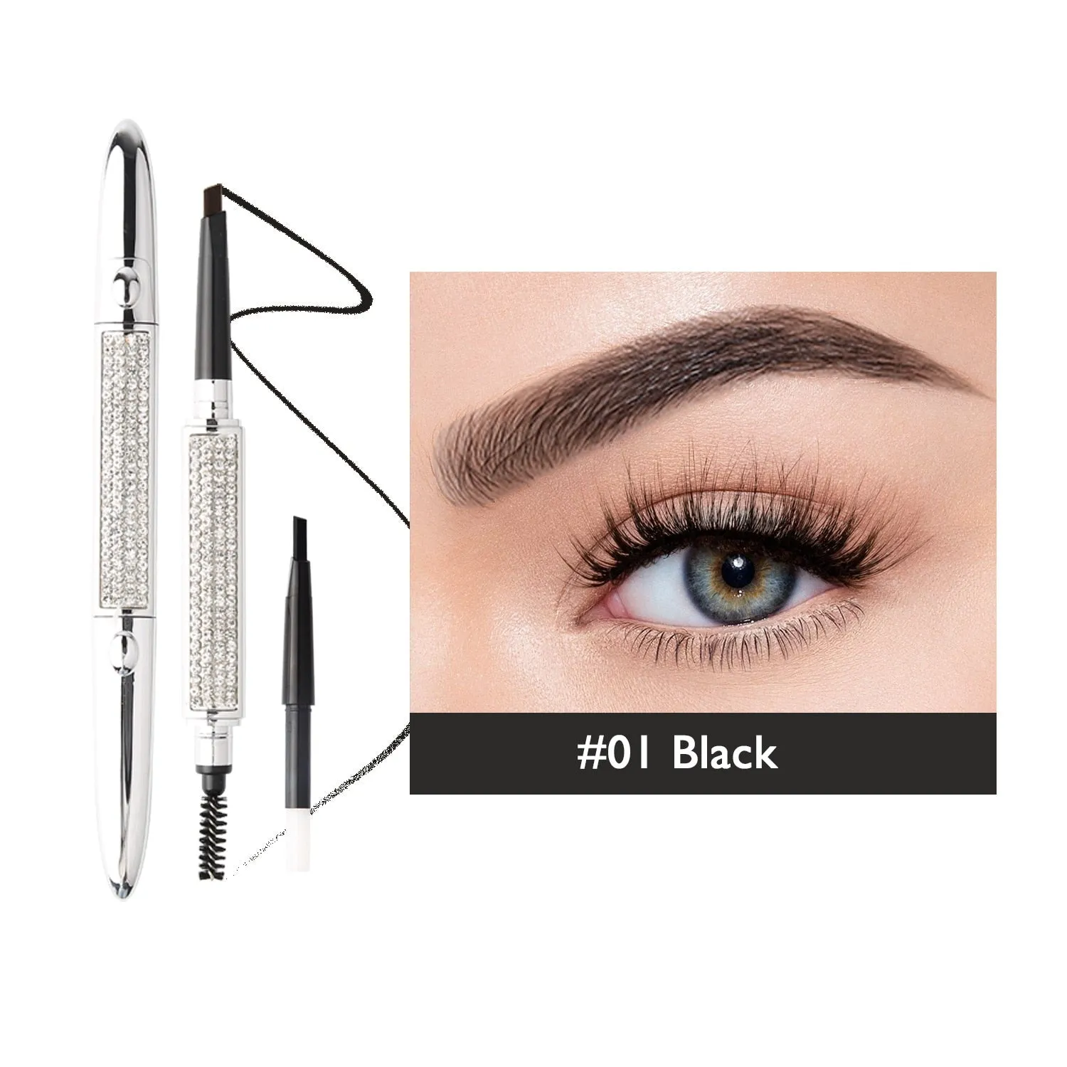 Double Headed Eyebrow Brush Eyebrow Pencil Long Lasting Waterproof 4 Colors Eye Brow Makeup With Free Refill