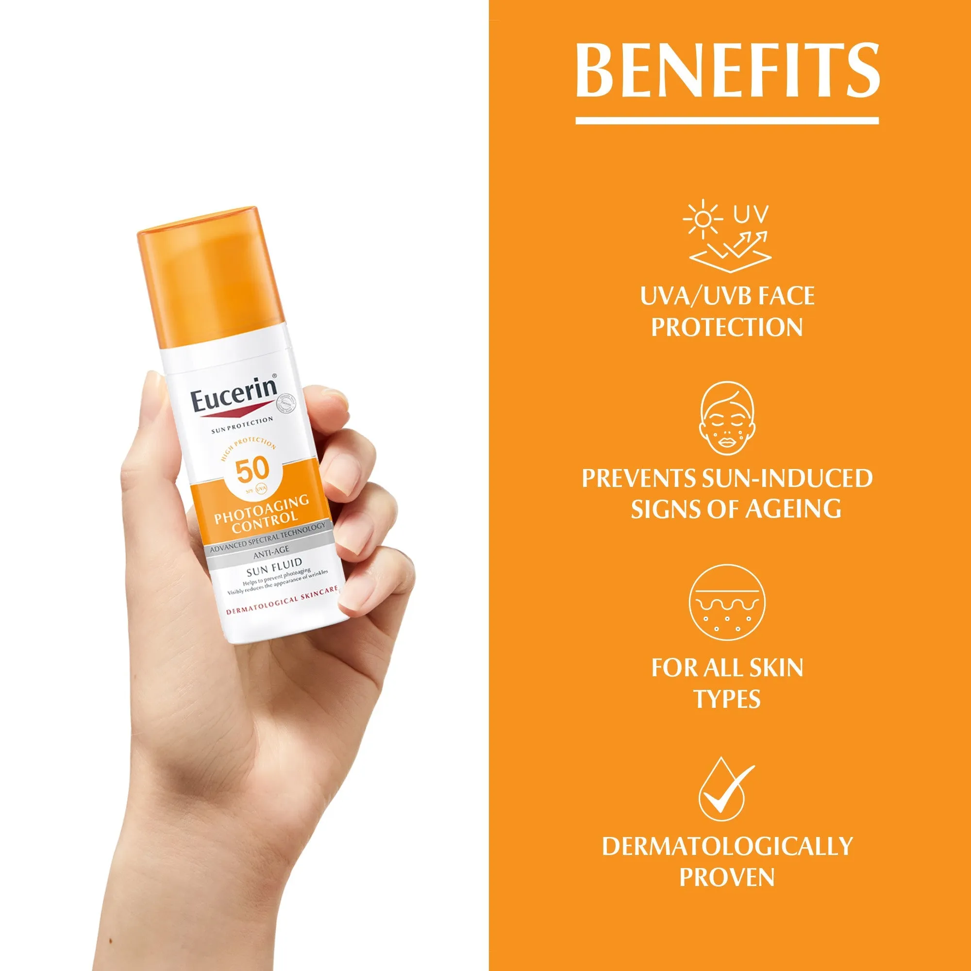 Eucerin Face Sunscreen Photoaging Control Anti-Age Sun Fluid, SPF 50, 50ml