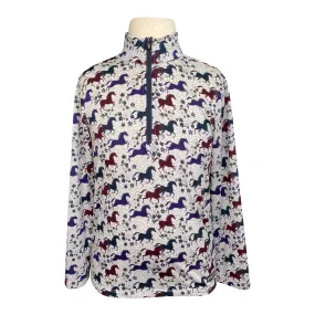 Kerrits 'Aire Ice Fil' Long Sleeve Shirt in Oyster Horses & Bits - Children's Large