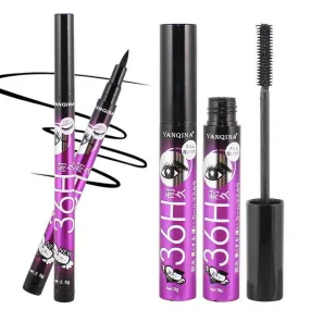 Liquid Eyeliner Pencil Waterproof Mascara Set Cosmetics New Brand Eye Liner Thick Curling Mascara Eyebrow Pencil Makeup