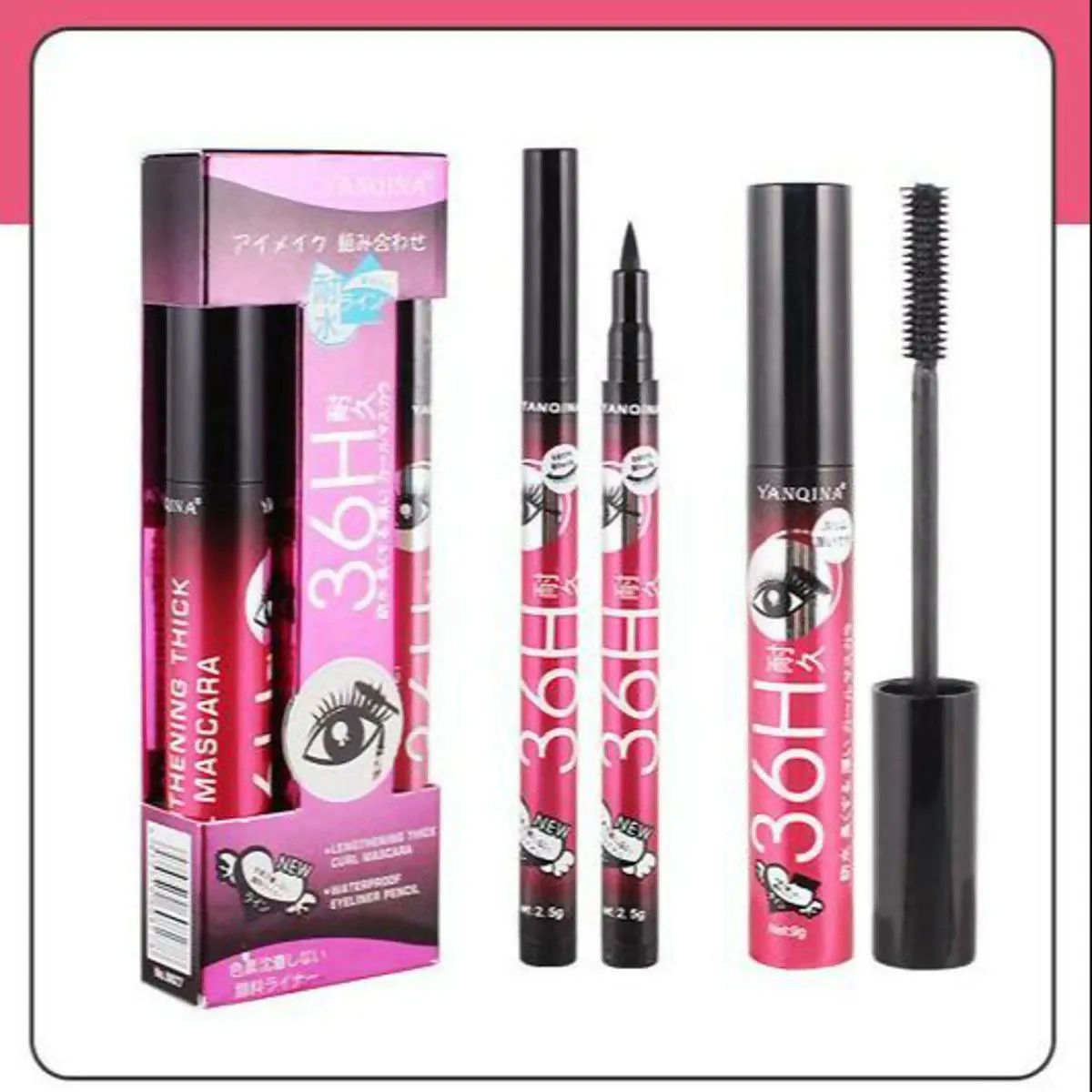Liquid Eyeliner Pencil Waterproof Mascara Set Cosmetics New Brand Eye Liner Thick Curling Mascara Eyebrow Pencil Makeup