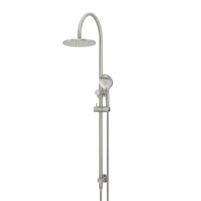 Meir Gooseneck Shower Set with 200mm Rose, Three-Function Hand Shower Brushed Nickel