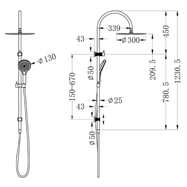 Nero Opal Twin Shower With Air Shower II Brushed Bronze