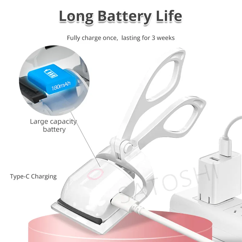 Satoshi Premium Electric Eyelash Curler Rechargeable USB Heated Eyelashes Extension Curling Device Makeup Tool
