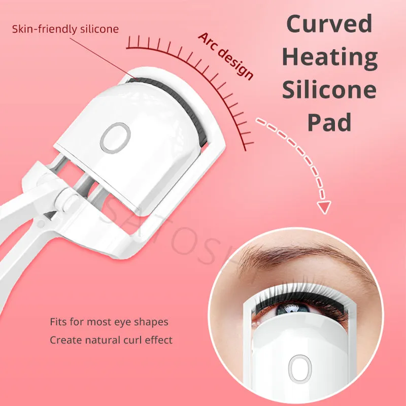 Satoshi Premium Electric Eyelash Curler Rechargeable USB Heated Eyelashes Extension Curling Device Makeup Tool