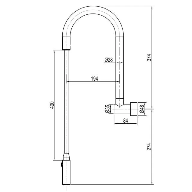 Suprema Xpress Fit Retractable Wall Spout - Chrome