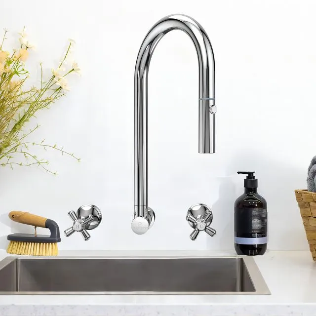 Suprema Xpress Fit Retractable Wall Spout - Chrome