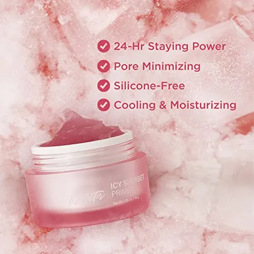 TOUCH IN SOL Primer Face Makeup 1.05 fl. oz. - Icy Sherbet Primer of Hydrating Foundation for Dry or Oily Skin with Silk Pore and Wrinkle Minimizer - Silicone and Oil Free Gel Formula with Cooling Effect