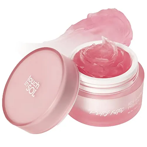 TOUCH IN SOL Primer Face Makeup 1.05 fl. oz. - Icy Sherbet Primer of Hydrating Foundation for Dry or Oily Skin with Silk Pore and Wrinkle Minimizer - Silicone and Oil Free Gel Formula with Cooling Effect