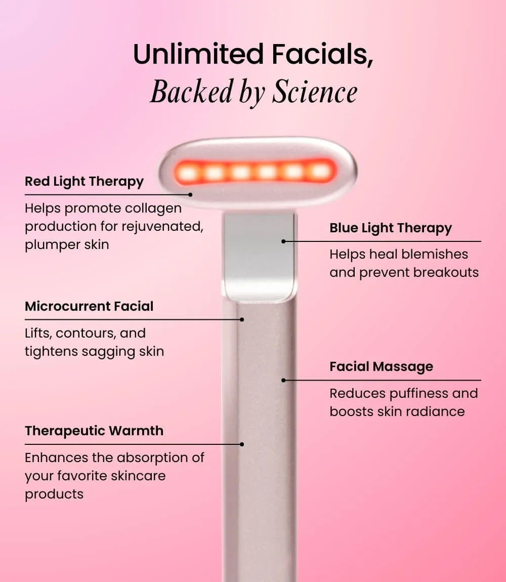 Velve Pro Skincare Wand with Blue & Red Light Therapy Simple Kit